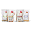 Brittle bundle containing peanut, cashew, pistachio and pecan. 3 oz bag size.